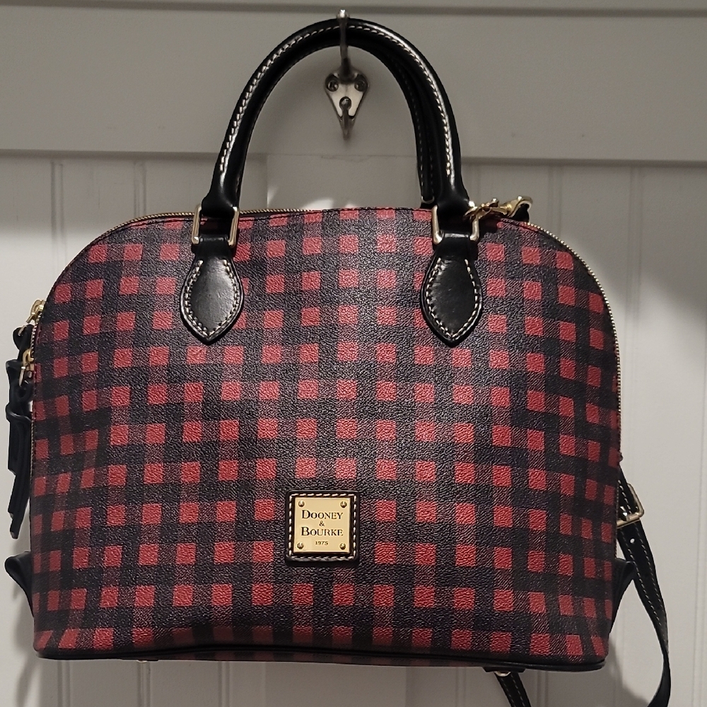 ***SALE*** Dooney & Bourke Red and Black Checkered Handbag